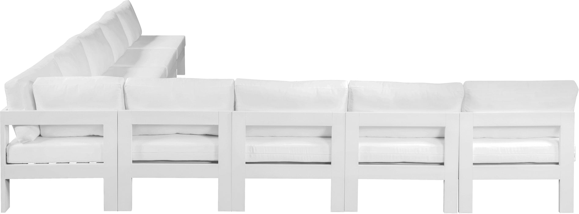 Nizuc - Outdoor Patio 9 Piece Modular Sectional With White Frame - Simple Home Plus