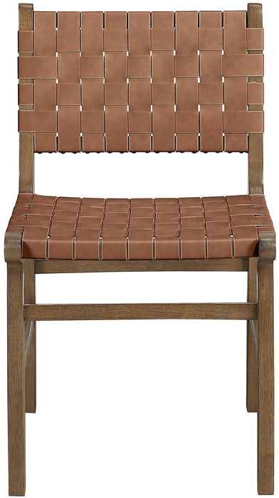 Entwine - Vegan Leather Upholstered Dining Chair - Painted Brown - Simple Home Plus