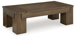 Rosswain - Warm Brown - Lift Top Cocktail Table - Simple Home Plus
