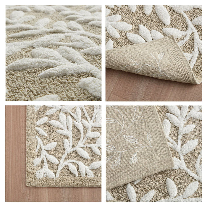 Serene - 24" x 60" Cotton Tufted Bath Rug - Taupe