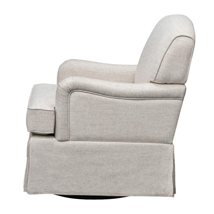 Melody - One Size Swivel Glider Skirted Armchair - Cream - Simple Home Plus