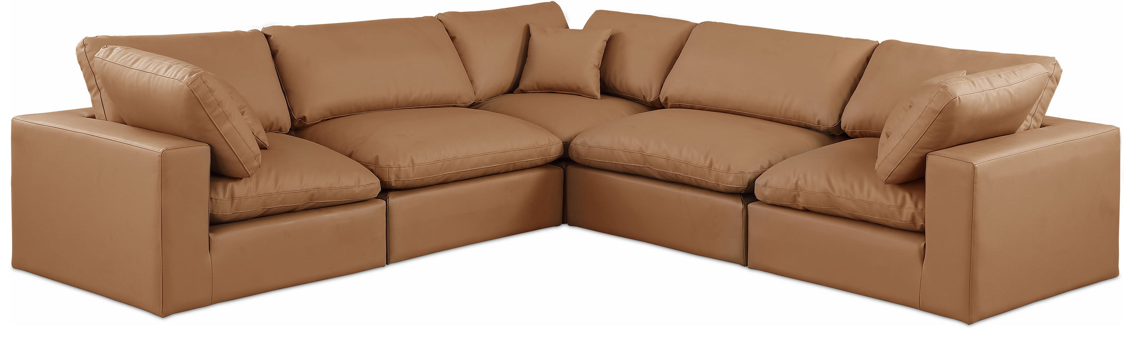 Comfy - 5 Piece Faux Leather Modular Corner Sectional - Simple Home Plus