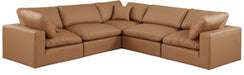 Comfy - 5 Piece Faux Leather Modular Corner Sectional - Simple Home Plus