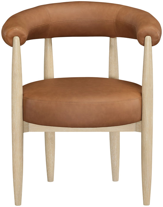 Sable - Vegan Leather Upholstered Dining Chair (Set of 2) - Painted Natural Base - Simple Home Plus