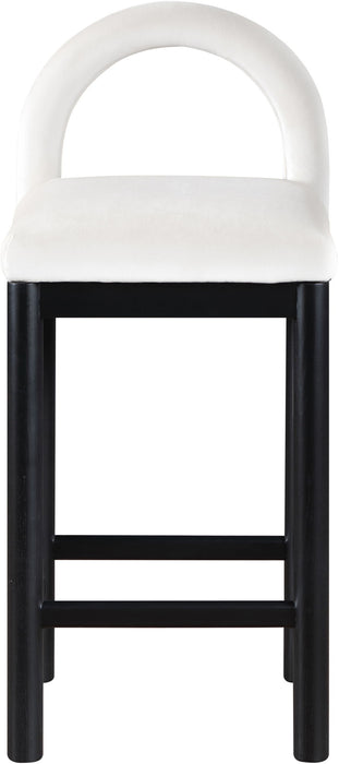 Conrad - Velvet Counter Stool With Black Legs - Simple Home Plus