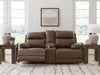 Vonryan - Power Reclining Loveseat With Console / Adj Headrest - Tobacco - Simple Home Plus