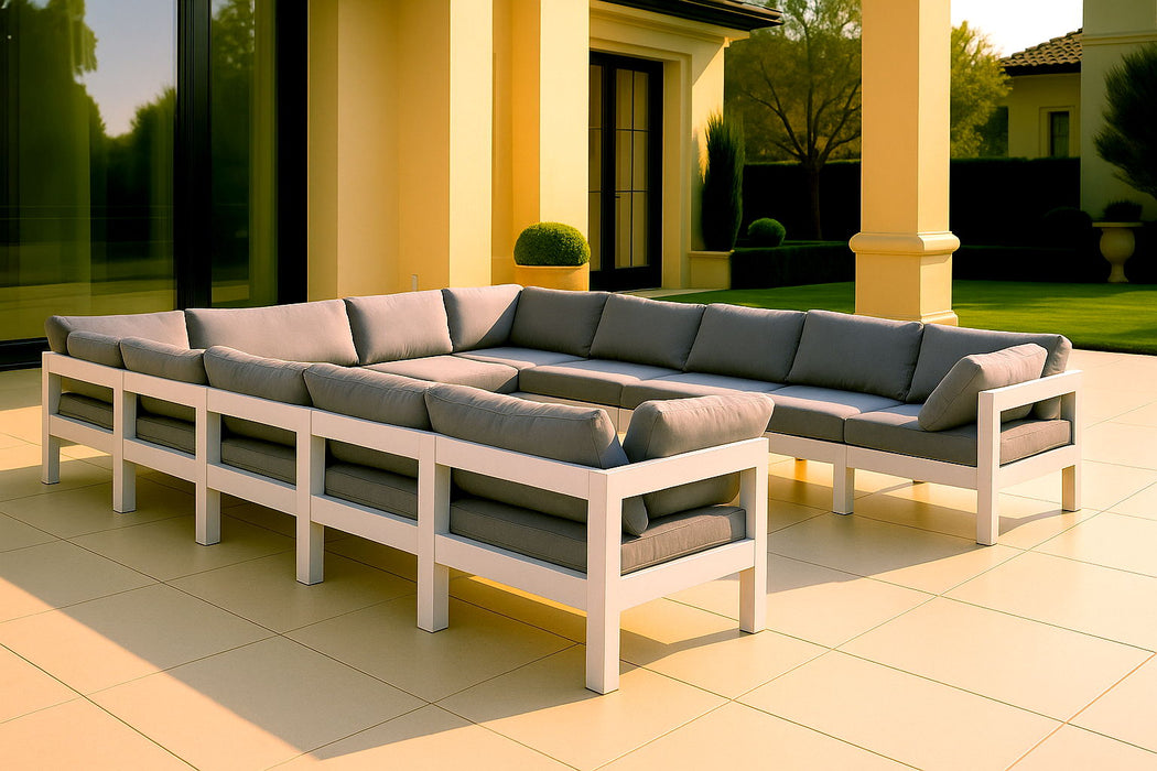Nizuc - Outdoor Patio 12 Piece Modular Sectional With White Frame - Simple Home Plus