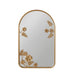 Adaline - 15.75" x 25.75" Arched Metal Floral Wall Mirror - Gold - Simple Home Plus
