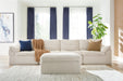 Fannin - 4-Piece Sectional With Ottoman - Ivory - Simple Home Plus