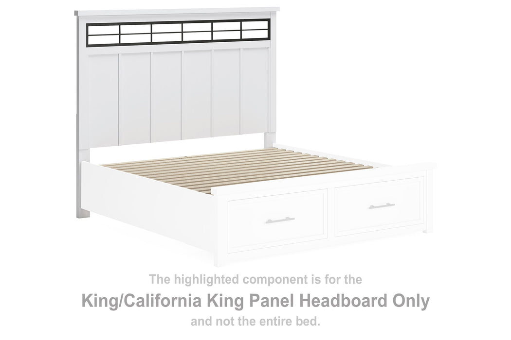 Ashbryn - King/California King Panel Headboard - White / Natural - Simple Home Plus