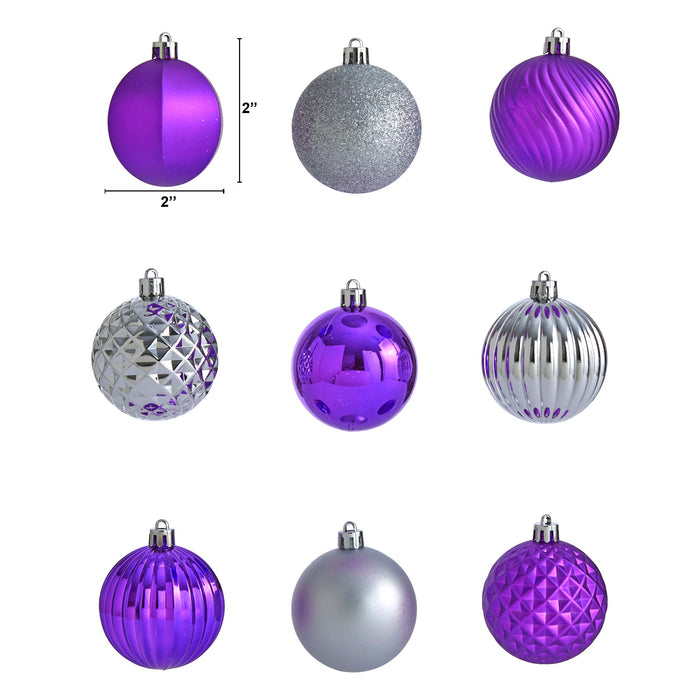 Holiday Shatterproof 101 Count Xmas Tree Ornament Set 60mm