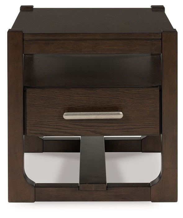 Breckington - Dark Brown - Square End Table - Simple Home Plus
