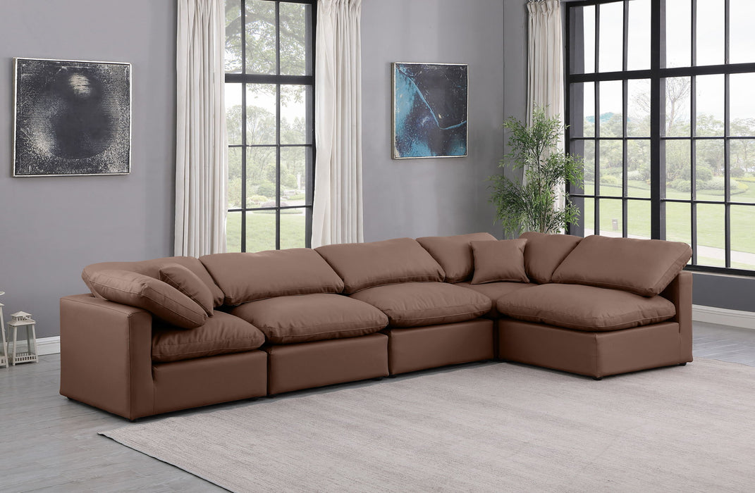 Indulge - Faux Leather 5 Piece Modular Sectional - Simple Home Plus