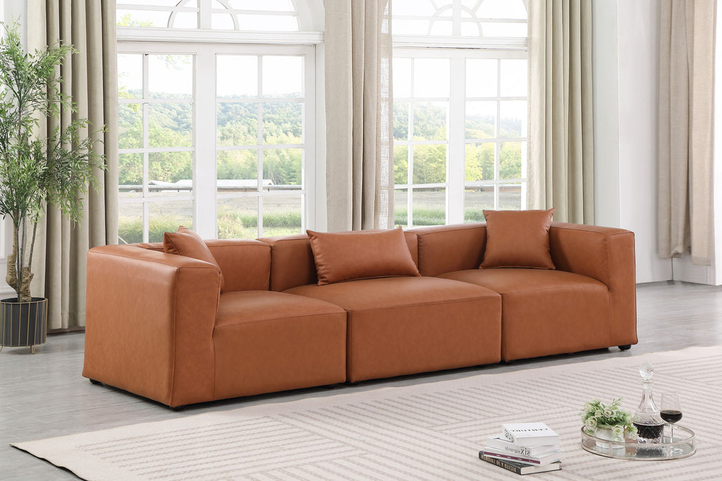 Cube - Modular 3 Piece Sofa - Cognac - Simple Home Plus