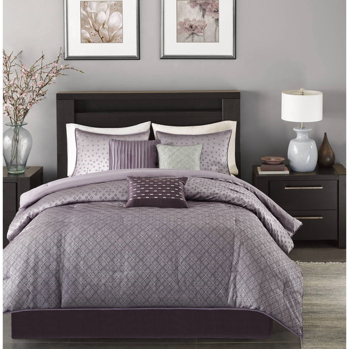Biloxi - King Piece Comforter (Set of 7) - Purple
