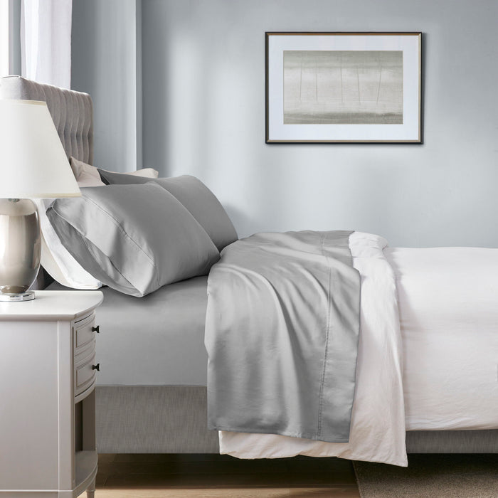 1000 Thread Count - Queen HeiQ Smart Temperature Blend 4 Piece Sheet Set - Gray - Simple Home Plus