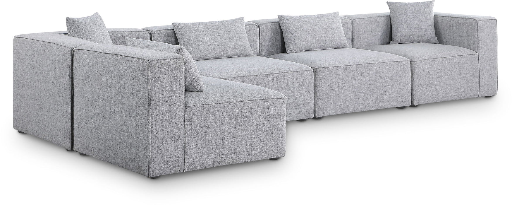 Cube - Linen 5 Piece Modular Sectional - Simple Home Plus