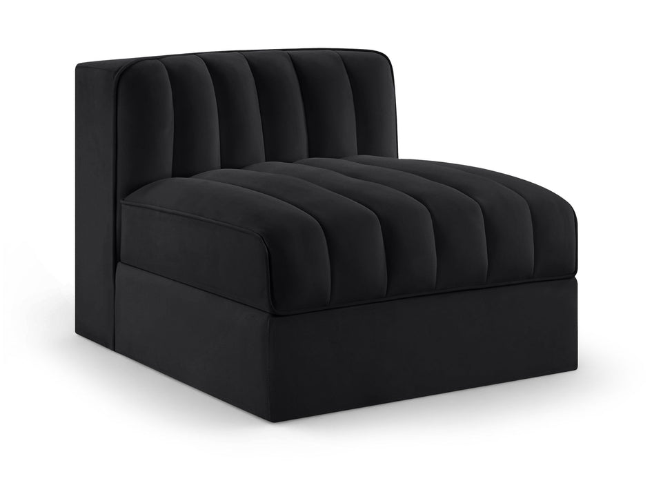 Rummi - Velvet Performance Fabric Upholstered Modular Armless Chair - Simple Home Plus