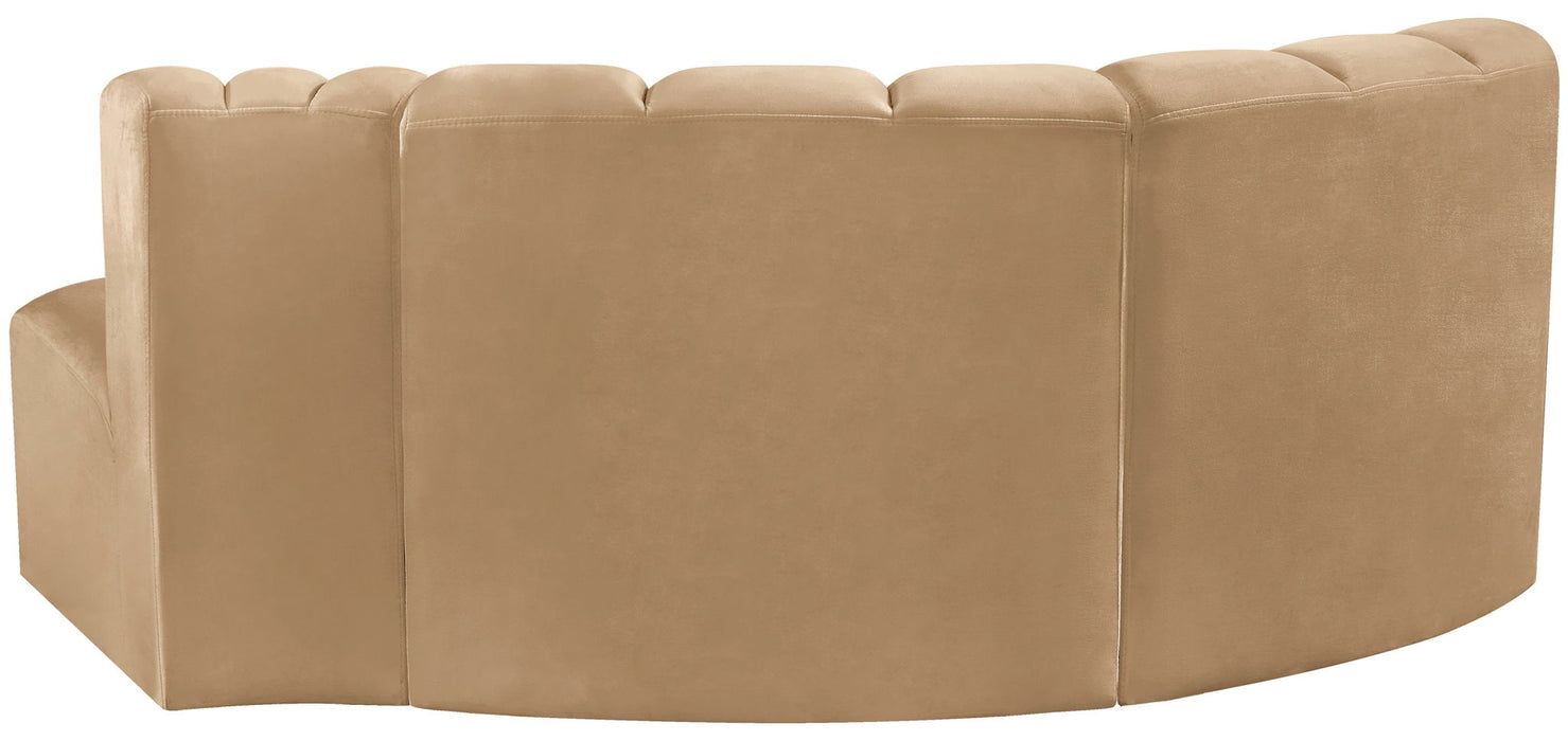 Arc - Velvet 3 Piece Modular L-Shaped Sofa - Simple Home Plus