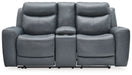 Mindanao - Power Reclining Loveseat With Console /Adj Hdrst - Simple Home Plus