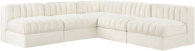 Rummi - Armless Velvet Performance Fabric Upholstered 5 Piece Modular Sectional - Simple Home Plus