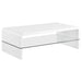 Airell - Rectangular Coffee Table With Shelf - White High Gloss - Simple Home Plus