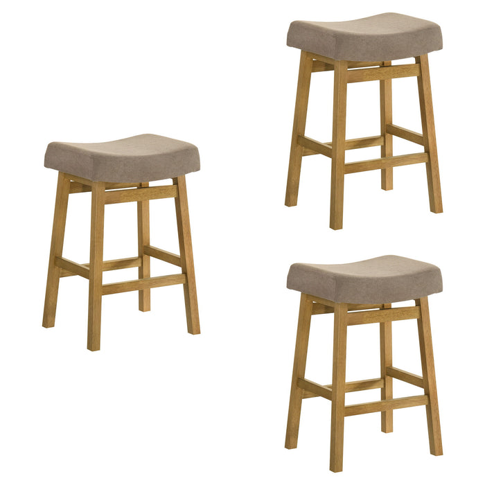 Lenon - Modern Farmhouse Wood Counter Height Kitchen Bar Stool - Simple Home Plus