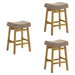 Lenon - Modern Farmhouse Wood Counter Height Kitchen Bar Stool - Simple Home Plus