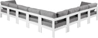 Nizuc - Outdoor Patio 8 Piece Modular Sectional With White Frame - Simple Home Plus