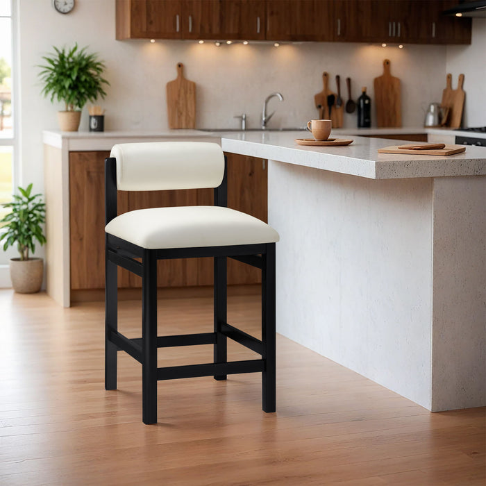 Roundhill - Faux Leather Counter Stool - Black Frame - Simple Home Plus