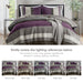 Boulder Stripe - Twin/Twin Long Pieced Comforter Set - Purple - Simple Home Plus