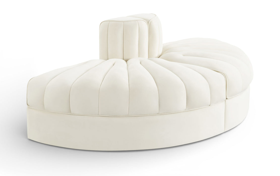 Rummi - Velvet Performance Fabric Upholstered 2 Piece  Rounded Modular Loveseat - Simple Home Plus