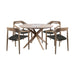 Oasis Santo - Outdoor Patio 5 Piece Round Dining Set - Eucalyptus / Charcoal - Simple Home Plus