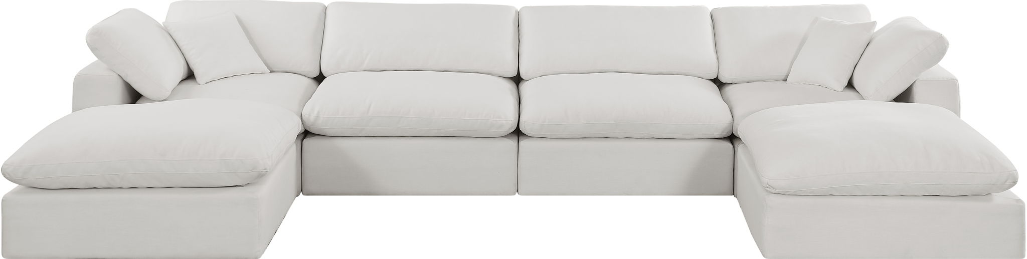 Comfy - 6 Piece Linen Modular Double Chaise Sectional - Simple Home Plus