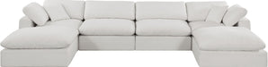 Comfy - 6 Piece Linen Modular Double Chaise Sectional - Simple Home Plus
