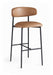 Lupita - Vegan Leather Upholstered Bar Stool With Matte Black Frame (Set of 2) - Simple Home Plus