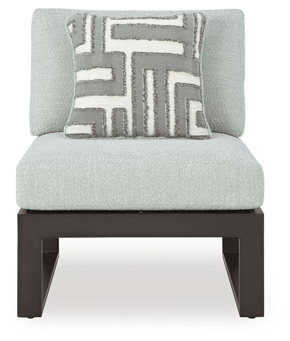 Beachloft - Armless Chair With Cushion - Black / Gray - Simple Home Plus