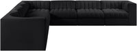 Rummi - Symmetrical Velvet Performance Fabric Upholstered 7 Piece Modular Sectional (With 3 Corner Chairs) - Simple Home Plus