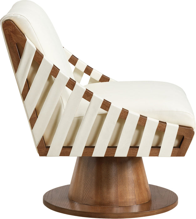 Millwin - Swivel Accent Chair With Brown Base - Simple Home Plus