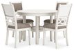 Erinberg - Antique White - Dining Room Table Set (Set of 5) - Simple Home Plus