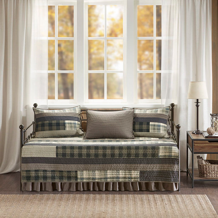 Winter Plains - 5 Piece Day Bed Cover Set - Tan - Simple Home Plus