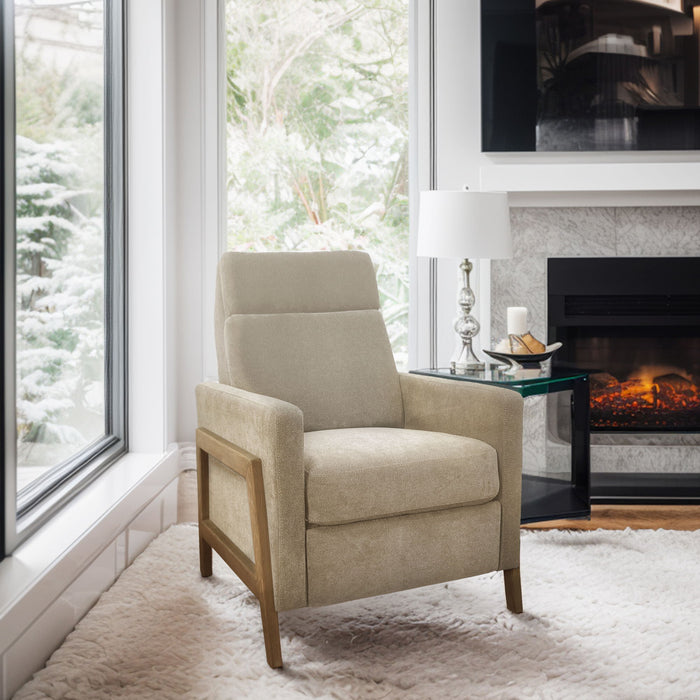 Luna - Recliner With Frame - Beige - Simple Home Plus