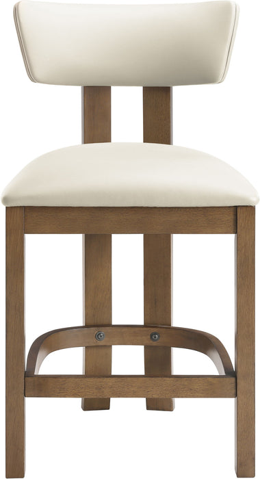 Lavrin - Vegan Leather Upholstered Counter Stool (Set of 2) - Walnut Base - Simple Home Plus