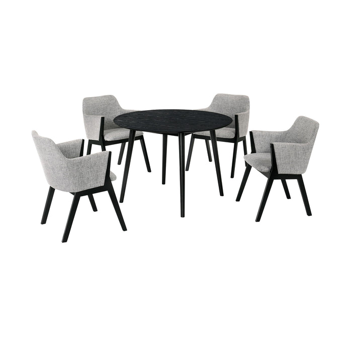 Arcadia - 5 Piece Dining Set - Gray / Black