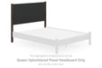 Pamytta - Queen Upholstered Panel Headboard - Black / Brown - Simple Home Plus