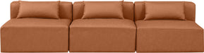 Cube - Modular 3 Piece Armless Sofa - Cognac - Simple Home Plus