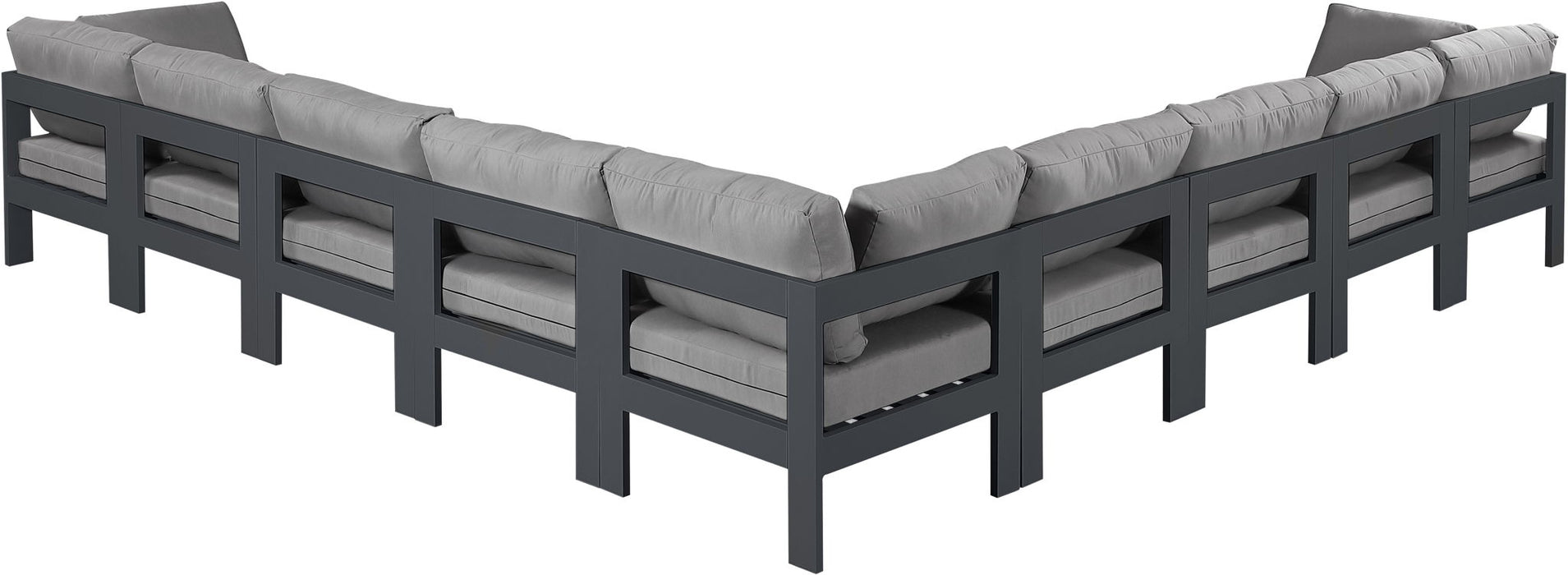Nizuc - Outdoor Patio 9 Piece Modular Sectional With Gray Frame - Simple Home Plus