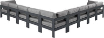 Nizuc - Outdoor Patio 9 Piece Modular Sectional With Gray Frame - Simple Home Plus
