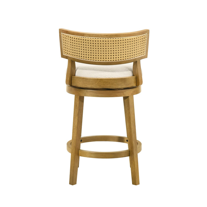 Noely - Modern Farmhouse Swivel Wood Counter Height Kitchen Bar Stool - Simple Home Plus