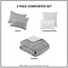 Drew - 5 Piece King Clipped Jacquard Comforter Set With Throw Pillows - Gray - Simple Home Plus